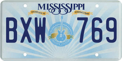 MS license plate BXW769