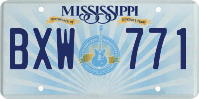 MS license plate BXW771