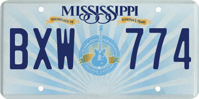 MS license plate BXW774