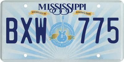 MS license plate BXW775