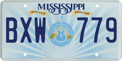 MS license plate BXW779