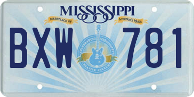 MS license plate BXW781