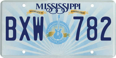MS license plate BXW782