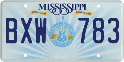 MS license plate BXW783
