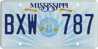 MS license plate BXW787