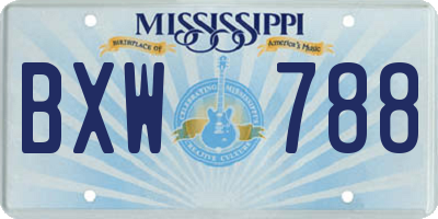 MS license plate BXW788
