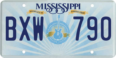 MS license plate BXW790