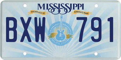 MS license plate BXW791