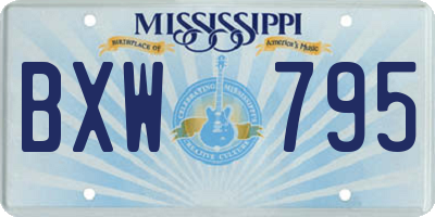 MS license plate BXW795