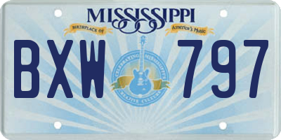MS license plate BXW797