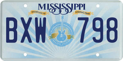 MS license plate BXW798