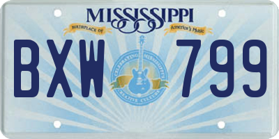 MS license plate BXW799