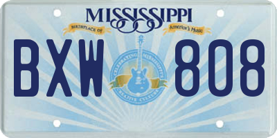MS license plate BXW808