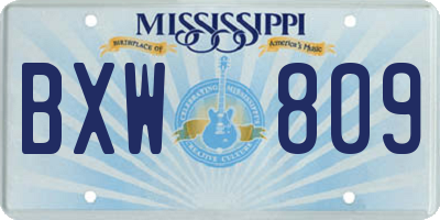 MS license plate BXW809