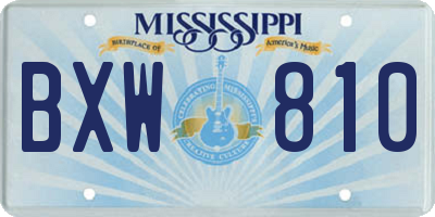 MS license plate BXW810