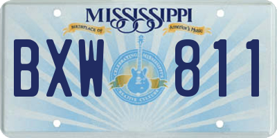 MS license plate BXW811