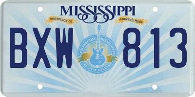 MS license plate BXW813