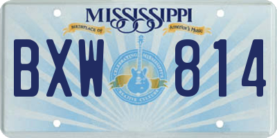 MS license plate BXW814