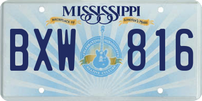 MS license plate BXW816