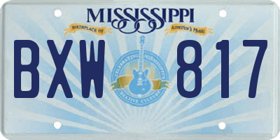 MS license plate BXW817