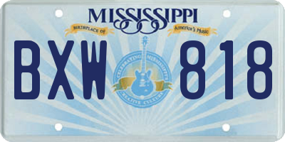 MS license plate BXW818