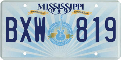 MS license plate BXW819