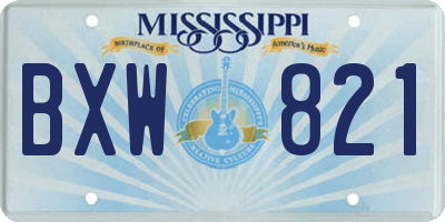 MS license plate BXW821