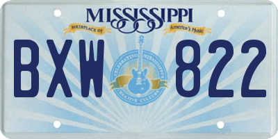 MS license plate BXW822