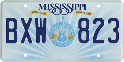 MS license plate BXW823