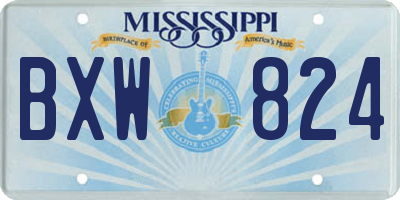 MS license plate BXW824