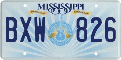 MS license plate BXW826