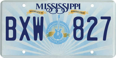 MS license plate BXW827