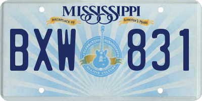 MS license plate BXW831
