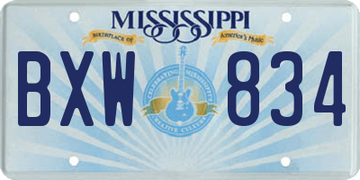 MS license plate BXW834