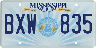 MS license plate BXW835
