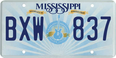 MS license plate BXW837
