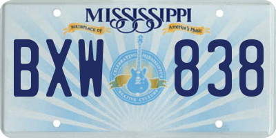 MS license plate BXW838