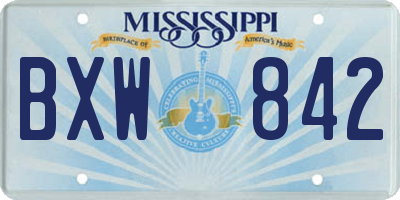 MS license plate BXW842