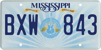 MS license plate BXW843