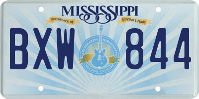 MS license plate BXW844