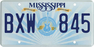 MS license plate BXW845