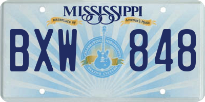 MS license plate BXW848