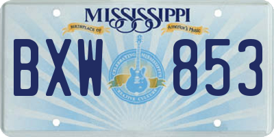 MS license plate BXW853