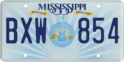 MS license plate BXW854