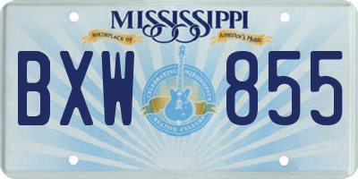 MS license plate BXW855