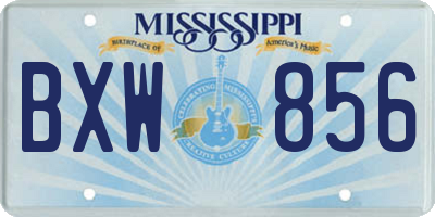 MS license plate BXW856