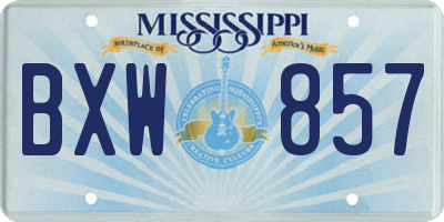 MS license plate BXW857