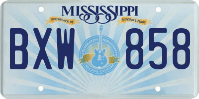 MS license plate BXW858