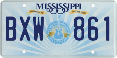 MS license plate BXW861