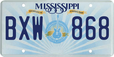 MS license plate BXW868
